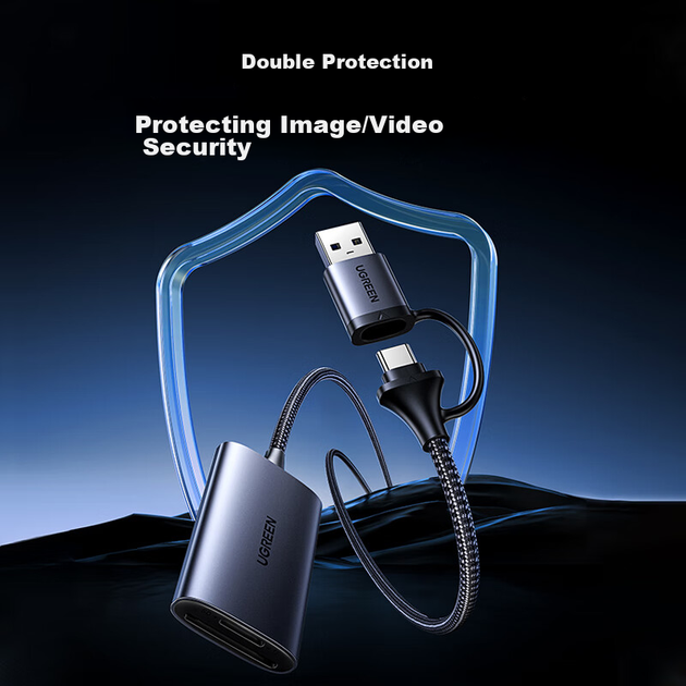 Кардрідер Ugreen SD/TF4.0 USB Type-C + USB-A для SD і TF (UHS-I/II) - зображення 6