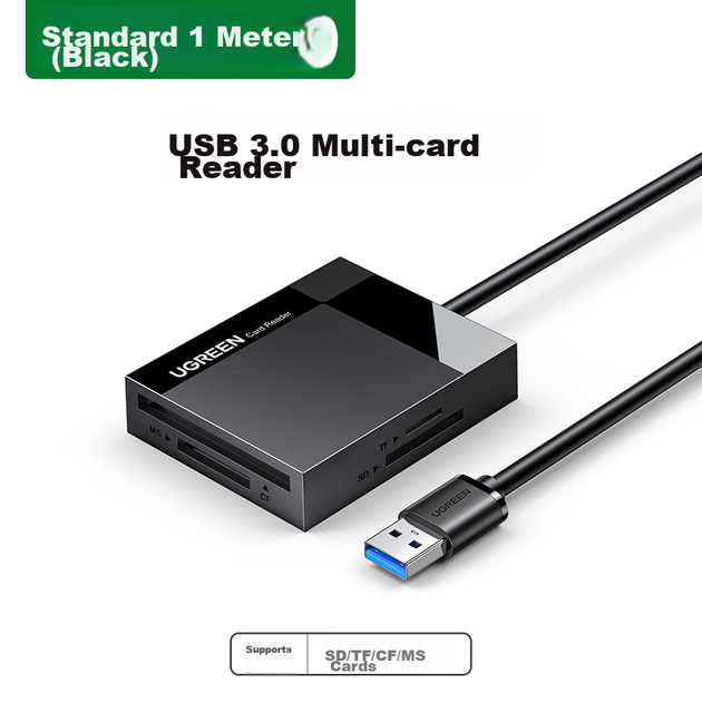 Кардрідер Ugreen 30231 USB 3.0 для SD/MicroSD/CF/MS 1 м - зображення 8
