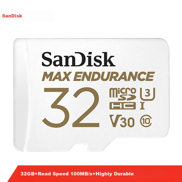 Карта памяти SANDISK MAX ENDURANCE microSDHC 32GB UHS-I U3 V30 + SD-адаптер - Фото 4 Карта памяти SANDISK MAX ENDURANCE microSDHC 32GB UHS-I U3 V30 + SD-адаптер - изображение 4