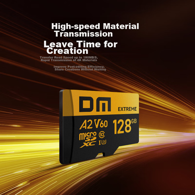 Карта памяти DM Daimai 128 ГБ microSDXC V60 UHS-I Class 10 (V60 Black Gold TF Card) - Фото 6 Карта памяти DM Daimai 128 ГБ microSDXC V60 UHS-I Class 10 (V60 Black Gold TF Card) - изображение 6