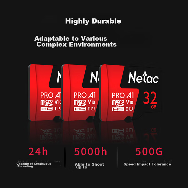 Карта памяти Netac P500 Supreme PRO Edition 32 ГБ microSDHC U1 V10 A1 100 МБ/с - Фото 4 Карта памяти Netac P500 Supreme PRO Edition 32 ГБ microSDHC U1 V10 A1 100 МБ/с - изображение 4