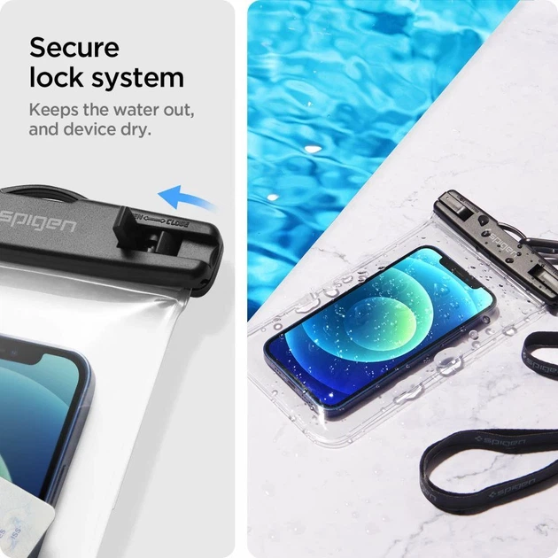 Водонепроникний чохол Spigen A601 Universal Waterproof (2 pack) Crystal Clear (AMP03098) - зображення 4