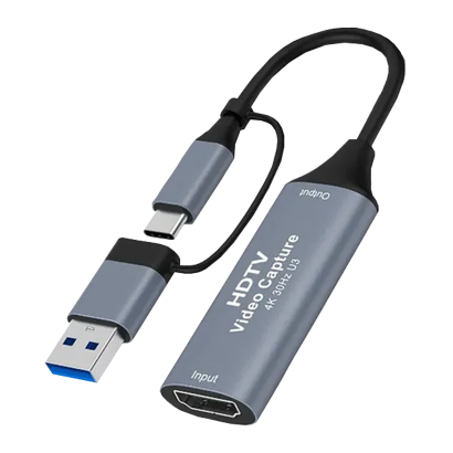 Карта Відеозахоплення RMC Внешняя HDMI 1.4 - USB3.0 + USB Type-C Grey 0.25m - Фото 1 Карта Відеозахоплення RMC Внешняя HDMI 1.4 - USB3.0 + USB Type-C Grey 0.25m - изображение 1