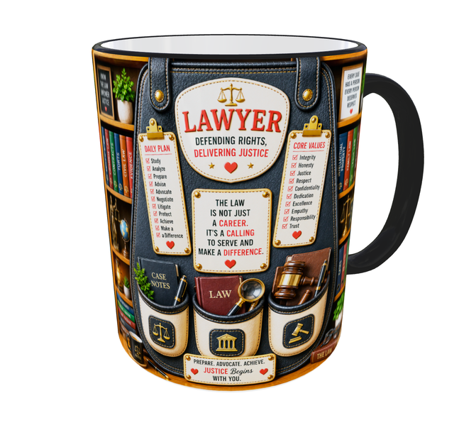 Кружка з принтом "Юрист – Professional Organizer Collection" 330 мл | Подарунок юристу, адвокату, правнику(чорна ручка) - зображення 6
