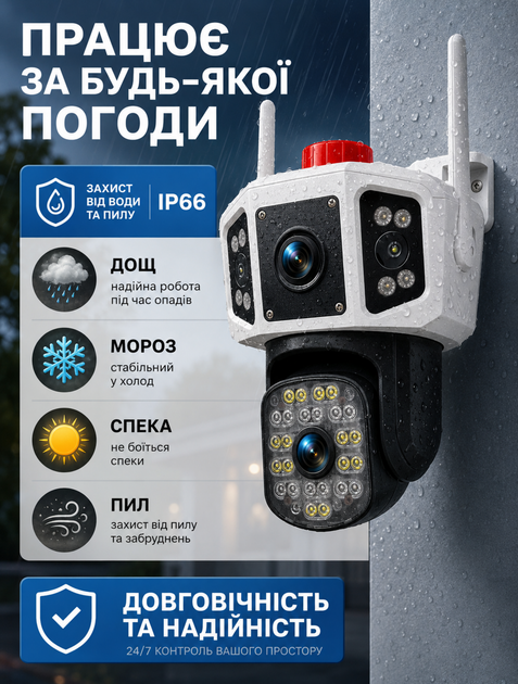 Поворотна Wi-Fi камера відеоспостереження YOOSEE 3MP IP66 з автоматичним стеженням та 10х зумом для вуличного використання з двостороннім аудіозв'язком - зображення 6