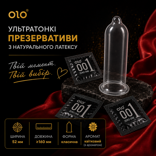 Презервативи OLO Zero1One 001 Ультратонкі латексні з гіалуроновою змазкою 10 шт (ROZ6501053718) - зображення 2