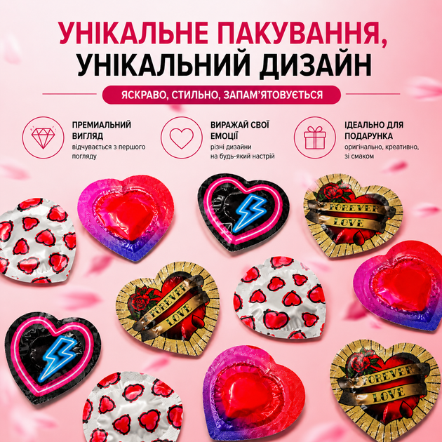 Презервативи Pasante Love Mix Червоного кольору в унікальному пакуванні у формі серця 10 шт (ROZ6501053721) - зображення 3