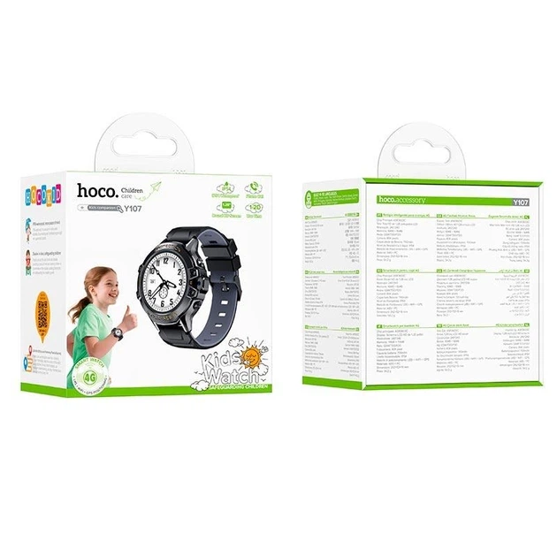 Смарт-годинник Hoco Y107 1.28" LCD 4G WiFi GPS Чорний (Y107) - зображення 4