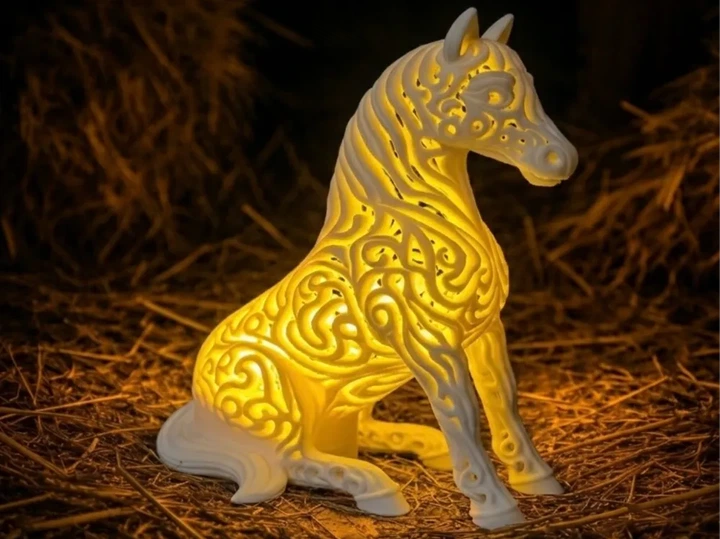 Нічник-світильник у формі коня з ажурними візерунками. Aivory - изображение 2