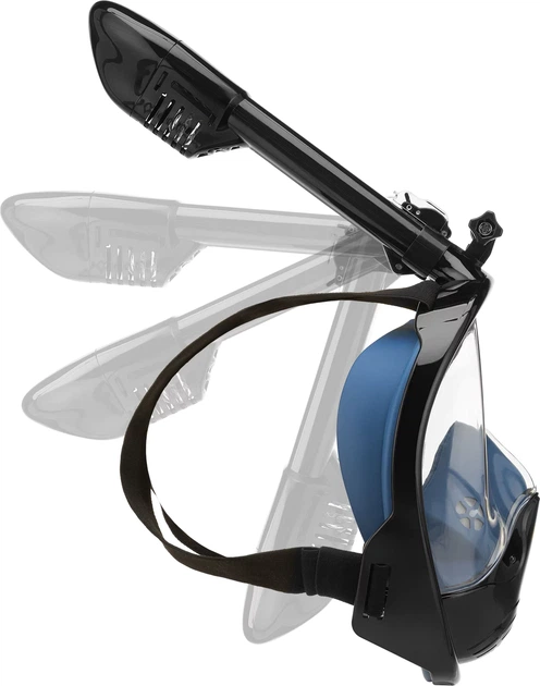 Maska do nurkowania pełnotwarzowa Outtec Aqua Explorer Pro O-05318 z fajką składaną Czarna (5905399053529) - obraz 8