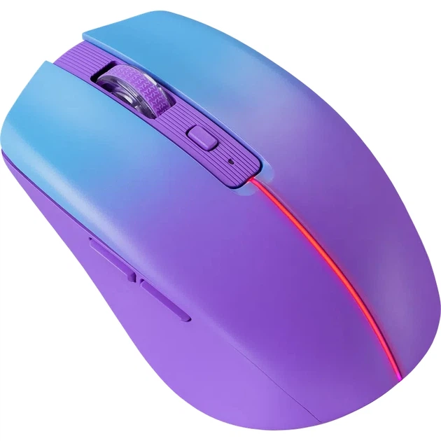 Мишка Defender Mystery MM-301 бездротова Bluetooth+2 4G 1600 dpi 4кн 500mAh LED фіолетова (52301) - изображение 4