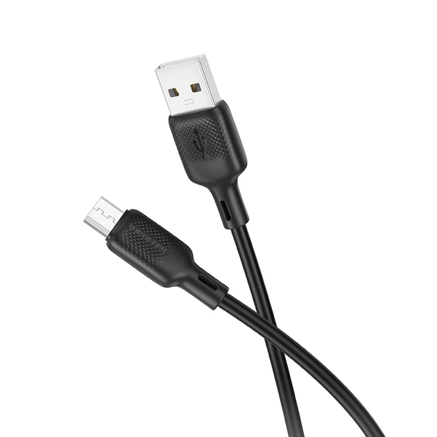 Кабель для зарядки Borofone Micro USB - USB-A 2 м Силіконовий чорний (BX113) - Фото 3 Кабель для зарядки Borofone Micro USB - USB-A 2 м Силіконовий чорний (BX113) - зображення 3