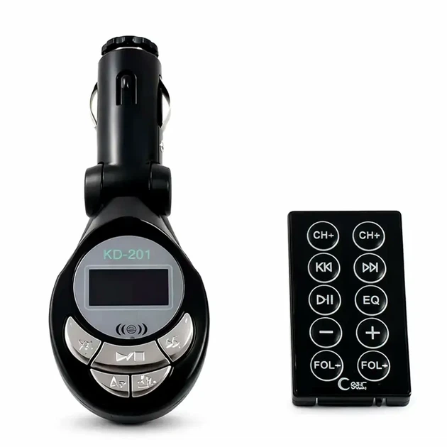 FM трансмиттер KD201 с пультом дистанционного управления поддержка USB SD TF MP3 WMA питание от прикуривателя автомобиля - изображение 5