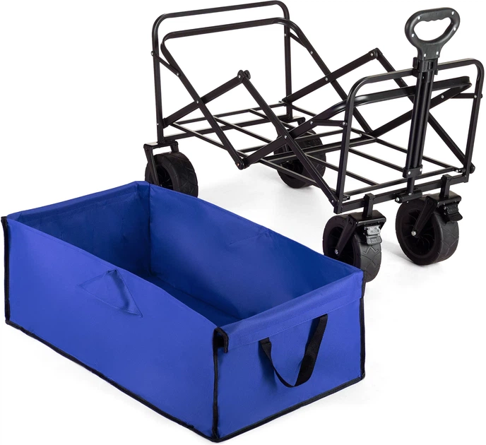 Візок туристичний складаний Outtec EasyGo 100 л Синій 185370 (5905884421864) - зображення 4