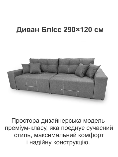 Диван Блисс 290×120 см, серый - изображение 2