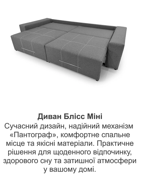 Диван Блисс Мини 255×100 см, серый - Фото 8 Диван Блисс Мини 255×100 см, серый - изображение 8