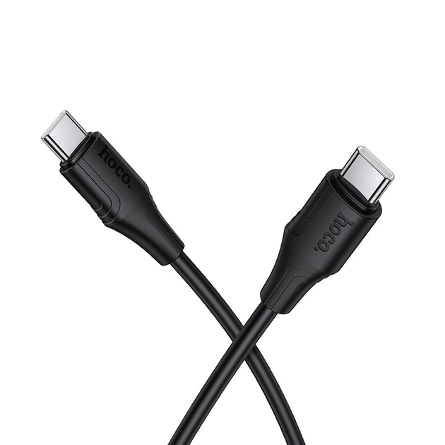 Кабель сіліконовий HOCO X124 60W (з Type-C на C Type-C) (колір чорний) - зображення 3