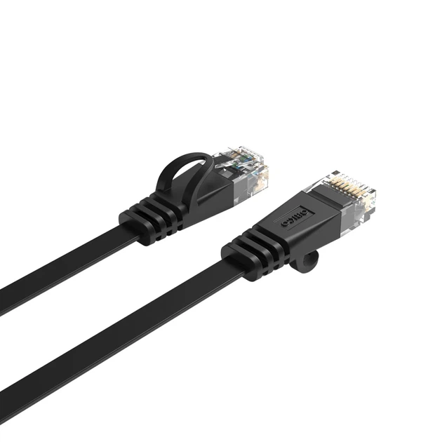 Кабель сетевой Ethernet Orico PUG-C7B CAT7 10Gbps RJ45 Интернет LAN плоский 1м Black (6942227181329) - изображение 4