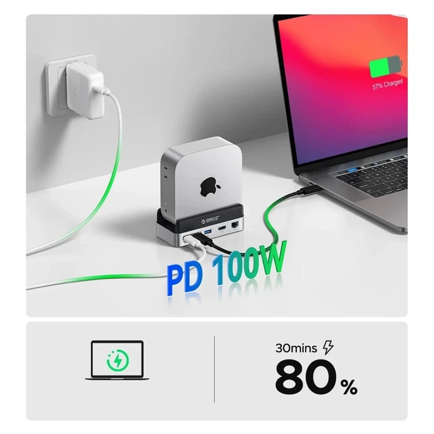 Докстанція Orico MiniDock 10в1 з кишенею для SSD Silver (6942227173270) - Фото 5 Докстанція Orico MiniDock 10в1 з кишенею для SSD Silver (6942227173270) - зображення 5