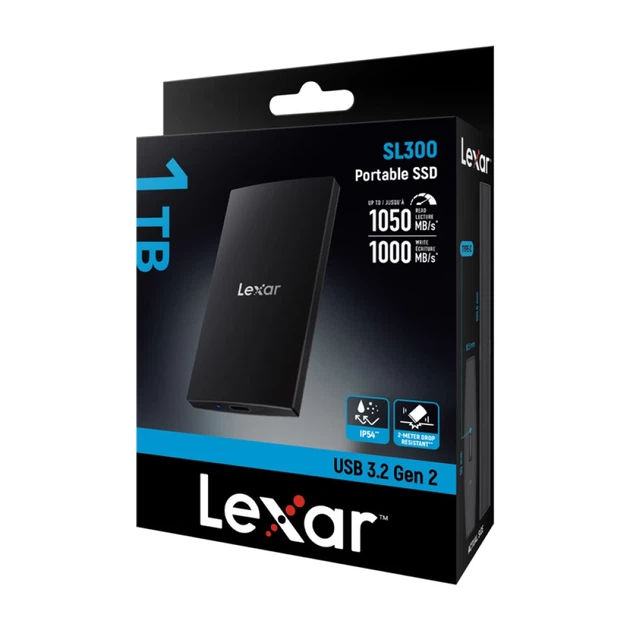 Портативный SSD Lexar SL300 1TB (LSL300001T-RNBNG) - Фото 5 Портативный SSD Lexar SL300 1TB (LSL300001T-RNBNG) - изображение 5