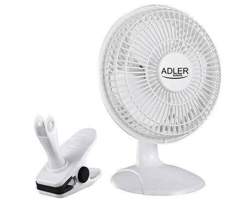 Настольный вентилятор Adler AD 7317, 23 см, 2 скорости, белый - Фото 3 Настольный вентилятор Adler AD 7317, 23 см, 2 скорости, белый - изображение 3