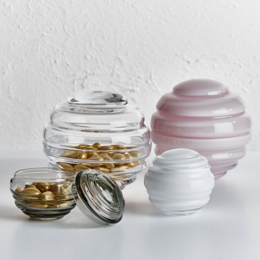 Хрустальная конфетница с крышкой Nest Large Nude Glass (1050703) - изображение 4