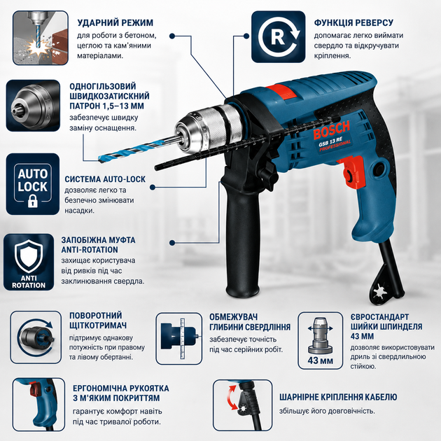 Дрель ударная Bosch Дрель-шуруповерт электрический - изображение 2
