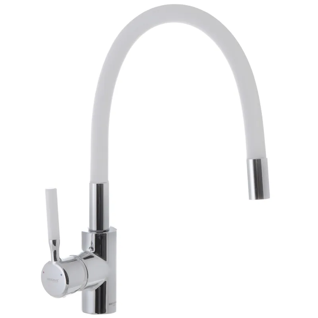 Змішувач для кухні MIXXUS PREMIUM RIO 011 REFL.WHITE з гнучким виливом (Колір нерж+вилив білий) (MI5814) - Фото 1 Змішувач для кухні MIXXUS PREMIUM RIO 011 REFL.WHITE з гнучким виливом (Колір нерж+вилив білий) (MI5814) - зображення 1