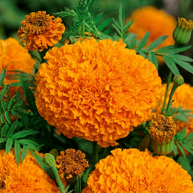 Семена Бархатцы прямостоячие 'Hawaii', Tagetes erecta 10 шт/уп - изображение 2