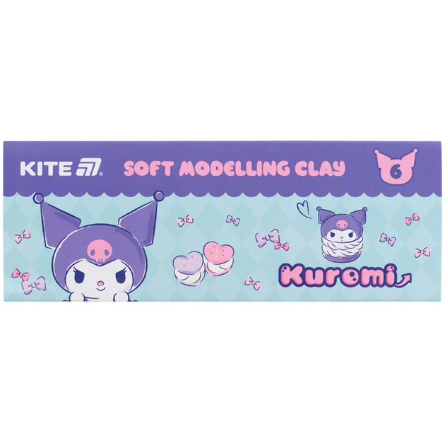 Пластилін восковий, 6 кольорів, 120 г Kuromi HK24-081 Kite - Фото 1 Пластилін восковий, 6 кольорів, 120 г Kuromi HK24-081 Kite - изображение 1