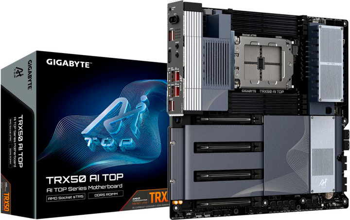 Материнська плата Gigabyte TRX50 AI TOP sTR5 8DDR5 DP IN/USB-C e-ATX  (TRX50 AI TOP 1.1 2B) - зображення 2