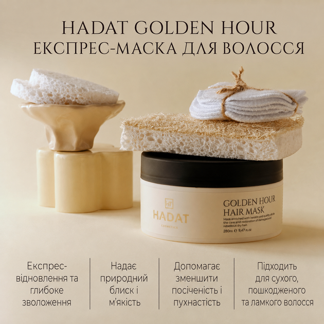 Интенсивно-восстанавливающая маска - Hadat Golden Hour Hair Mask, 280 мл 7290019774686 - изображение 7