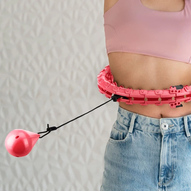 Hula hop z obciążeniem regulowane Gymtek G-66610 odchudzające Różowe (5907766666103) - obraz 14