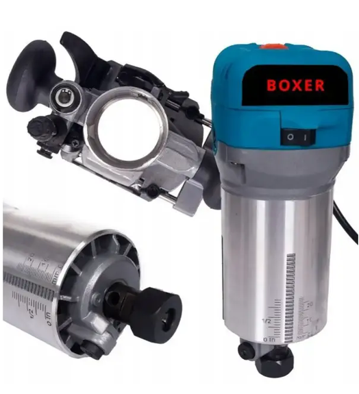 Електричний ручний фрезер BOXER BX-214 2000 Вт 13000 30000 об хв глибина занурення 35 мм цанги 6 і 8 мм для дерева та пластику - Фото 5 Електричний ручний фрезер BOXER BX-214 2000 Вт 13000 30000 об хв глибина занурення 35 мм цанги 6 і 8 мм для дерева та пластику - зображення 5