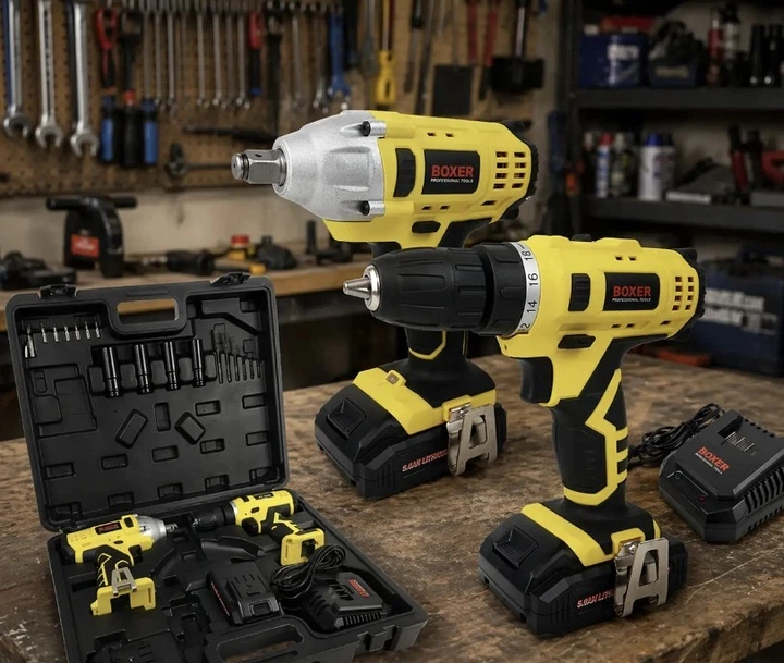 Набір акумуляторного інструменту BOXER SR 034 шуруповерт дриль гайковерт 24 4V 3Ah із двома акумуляторами Li Ion у кейсі - зображення 5