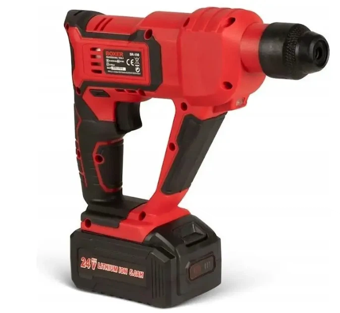 Перфоратор акумуляторний BOXER SR 150 SDS Plus 24V із двома акумуляторами Li Ion 5000 уд хв для бетону дерева металу у кейсі - зображення 10