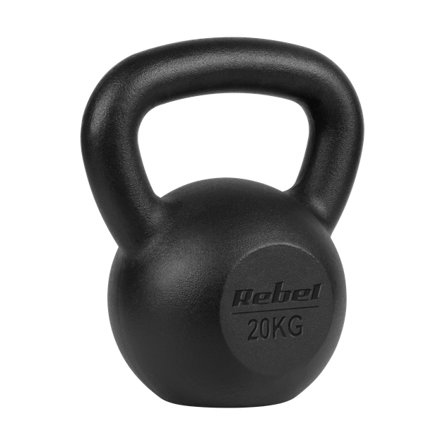 Чавунна гиря Rebel Active 20 кг RBA-2323-20 з ергономічною ручкою і плоским дном - зображення 2