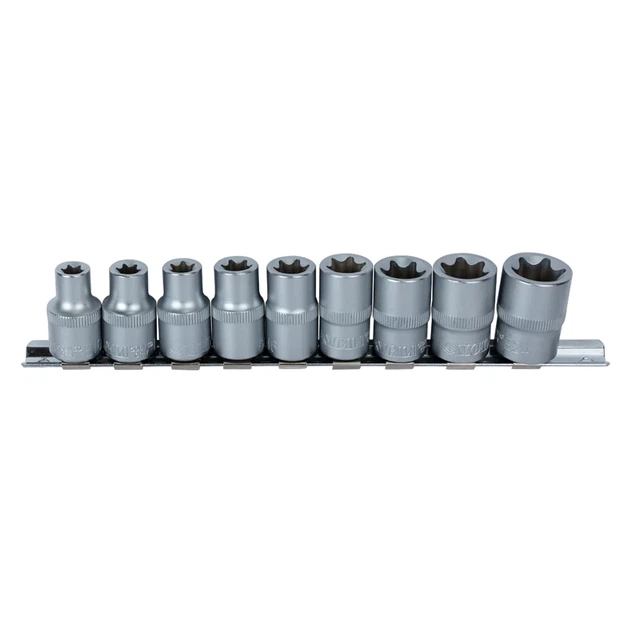 Набор насадок Torx 1/2" 9шт CrV для ремонта автомобилей 0,725 кг - Фото 1 Набор насадок Torx 1/2" 9шт CrV для ремонта автомобилей 0,725 кг - изображение 1