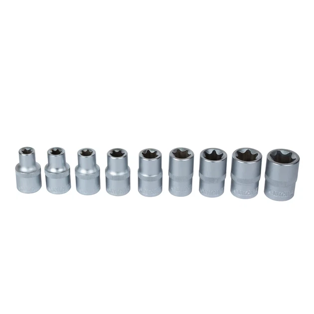 Набор насадок Torx 1/2" 9шт CrV для ремонта автомобилей 0,725 кг - Фото 2 Набор насадок Torx 1/2" 9шт CrV для ремонта автомобилей 0,725 кг - изображение 2