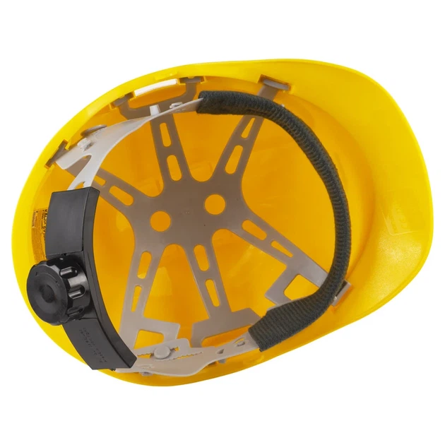 Каска будівельна 8 точок кріплення жовта HDPE 21,5х29х21 см 0,38 кг - зображення 5