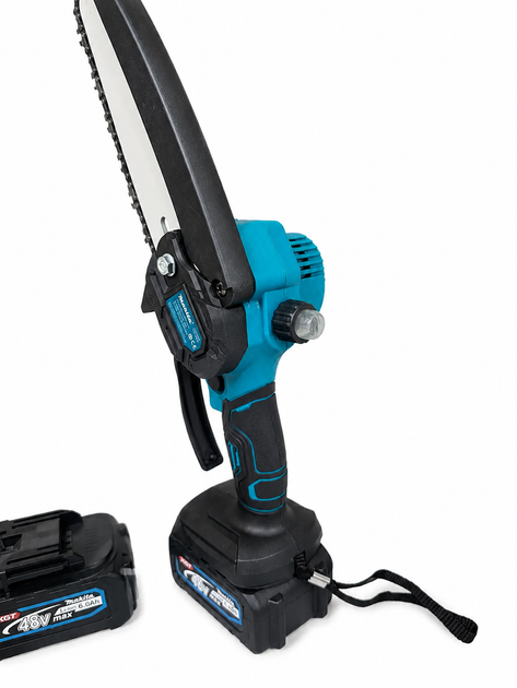Мини пила аккумуляторная Makita DUK198Z 48 В 6 А·ч цепная шина 20 см сучкорез бесщеточный автоматическая смазка электропила 17 м с бесключевое натяжение 4950 об мин для обрезки деревьев веток сада распиливания древесины с 2 АКБ 1 л масла - изображение 6