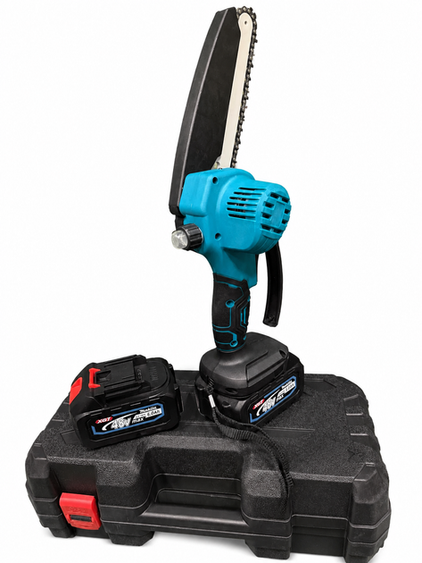 Мини пила аккумуляторная Makita DUK198Z 48 В 6 А·ч цепная шина 20 см сучкорез бесщеточный автоматическая смазка электропила 17 м с бесключевое натяжение 4950 об мин для обрезки деревьев веток сада распиливания древесины с 2 АКБ 1 л масла - изображение 3