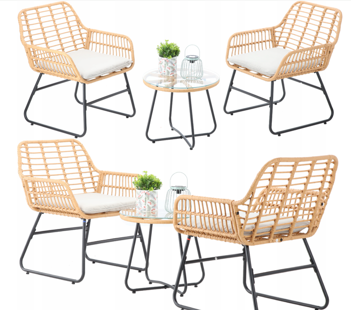 Комплект садовой мебели для сада, террасы и балкона GardenLine LEUCA ABI3408 стол и два кресла - Фото 6 Комплект садовой мебели для сада, террасы и балкона GardenLine LEUCA ABI3408 стол и два кресла - изображение 6