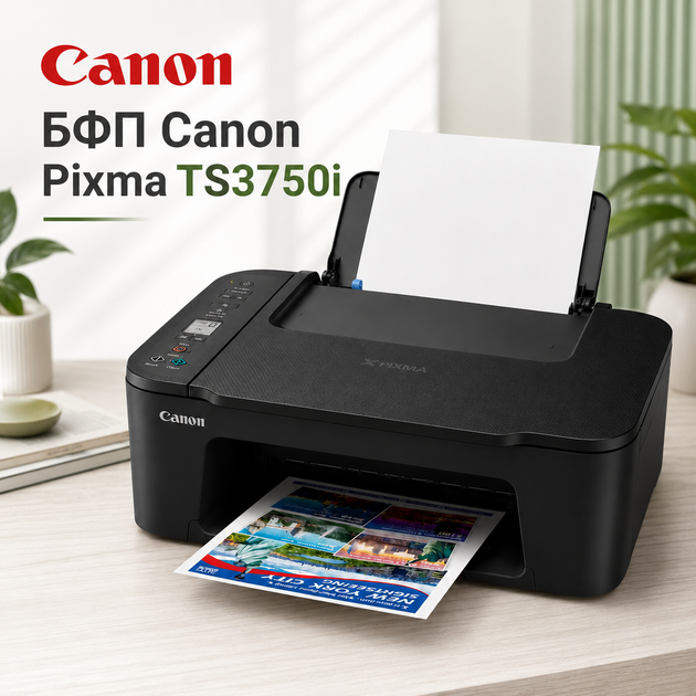Кольорове струменеве БФП Canon з Wi-Fi, принтер формату А4 для друку, копіювання, сканування, підтримкою AirPrint, Mopria, USB та дисплеєм - Фото 1 Кольорове струменеве БФП Canon з Wi-Fi, принтер формату А4 для друку, копіювання, сканування, підтримкою AirPrint, Mopria, USB та дисплеєм - зображення 1
