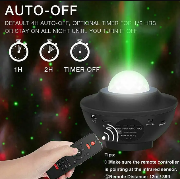 Ночник проектор "Северное сияние" с Bluetooth динамиком и пультом ДУ - изображение 4