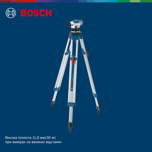 Оптичний нівелір Bosch GOL 26D + будівельний штатив BT160 + вимірювальна рейка GR500 (0601068002) - зображення 7