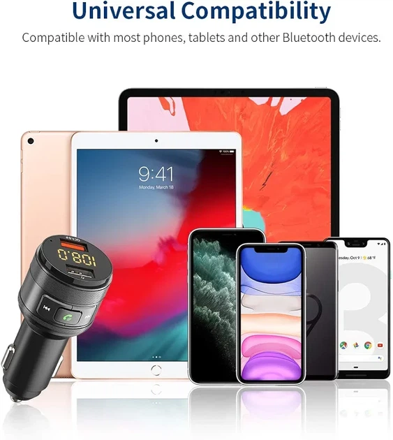 Автомобильный Bluetooth FM передатчик ZeaLife с 2 USB- портами и комплектом громкой связи - изображение 6