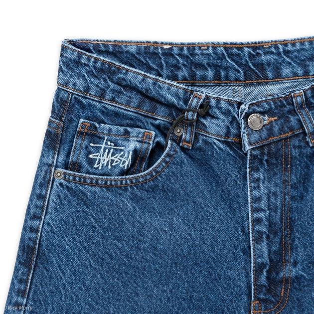 Чоловічі джинси мом Stussy блакитні, вільний крій, комфортні, якісні, Туреччина 36 (923-041) - Фото 7 Чоловічі джинси мом Stussy блакитні, вільний крій, комфортні, якісні, Туреччина 36 (923-041) - изображение 7
