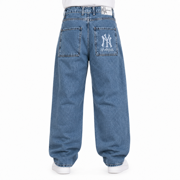 Джинси чоловічі широкі баггі New York Yankees блакитні 32 (1080-275-3) - Фото 2 Джинси чоловічі широкі баггі New York Yankees блакитні 32 (1080-275-3) - изображение 2