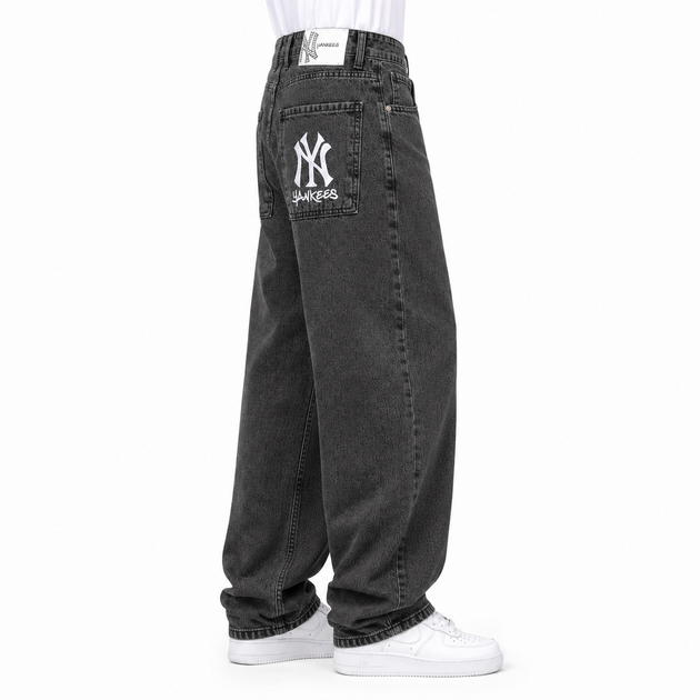 Джинси чоловічі широкі баггі New York Yankees сірі 32 (1080-276-5) - изображение 4